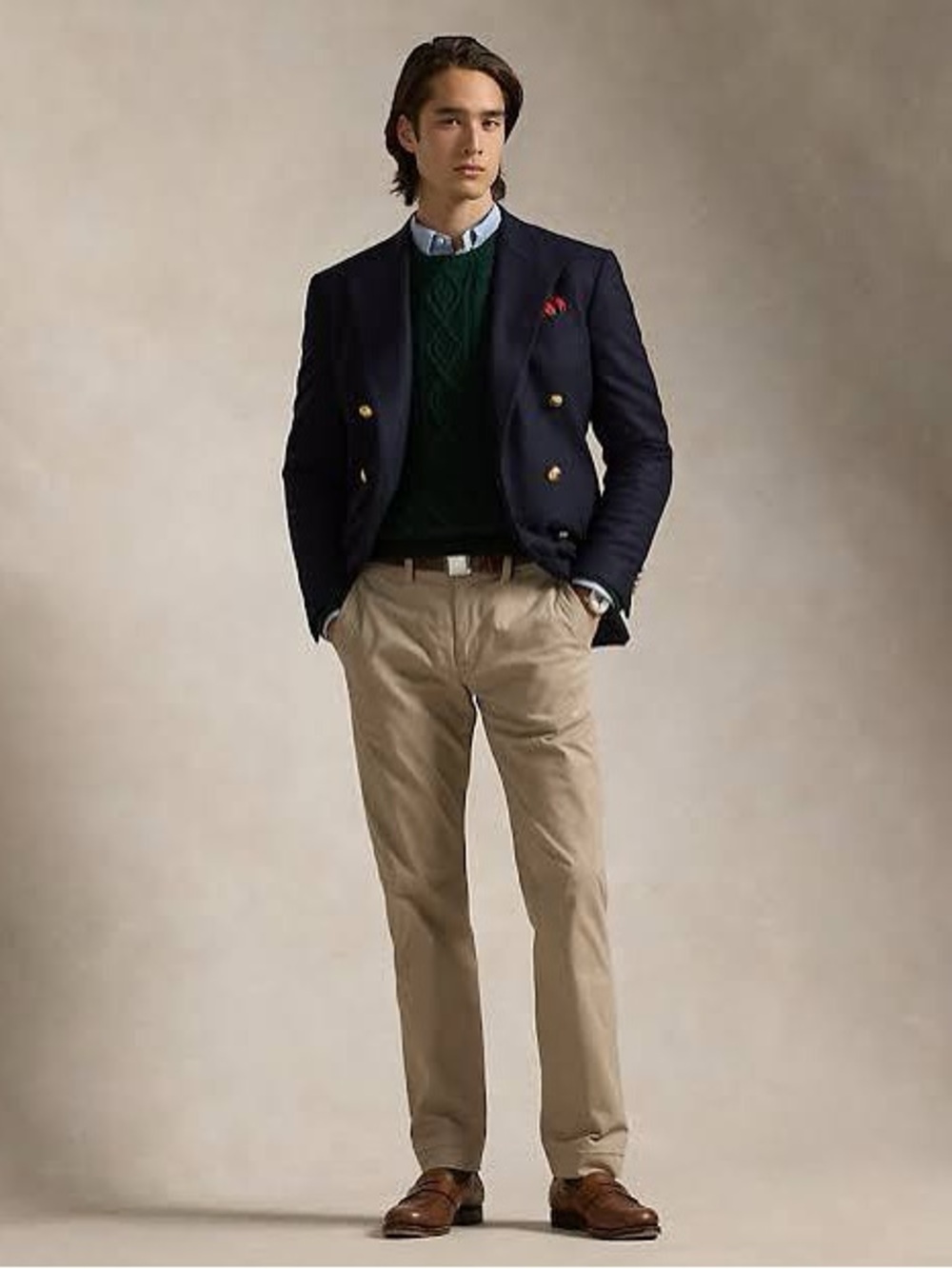 Ralph Lauren Straight Stretch Tan Khaki Chino Pants, Men’s 38x32